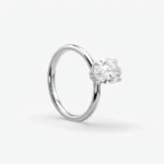 Oval Diamond Engagement Ring with Hidden Halo
