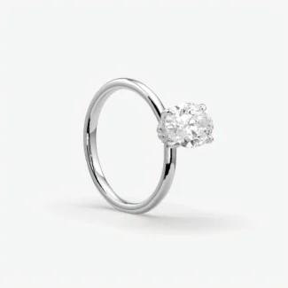 Oval Diamond Engagement Ring with Hidden Halo