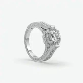 Art Deco Cushion Diamond Ring