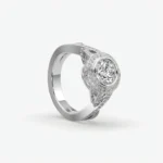 Bezel-Set Diamond Crossover Ring