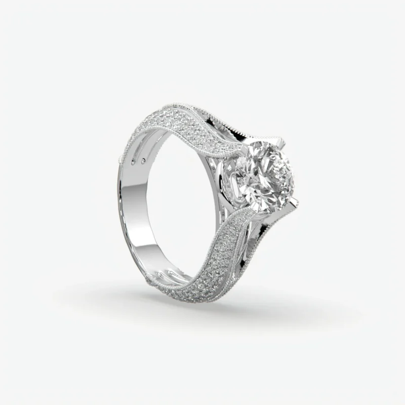 Vintage-Inspired Round Diamond Ring