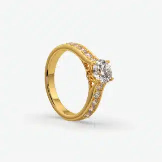 Round Diamond Cathedral Engagement Ring