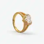 Custom Heart-Shaped Diamond Halo Engagement Ring