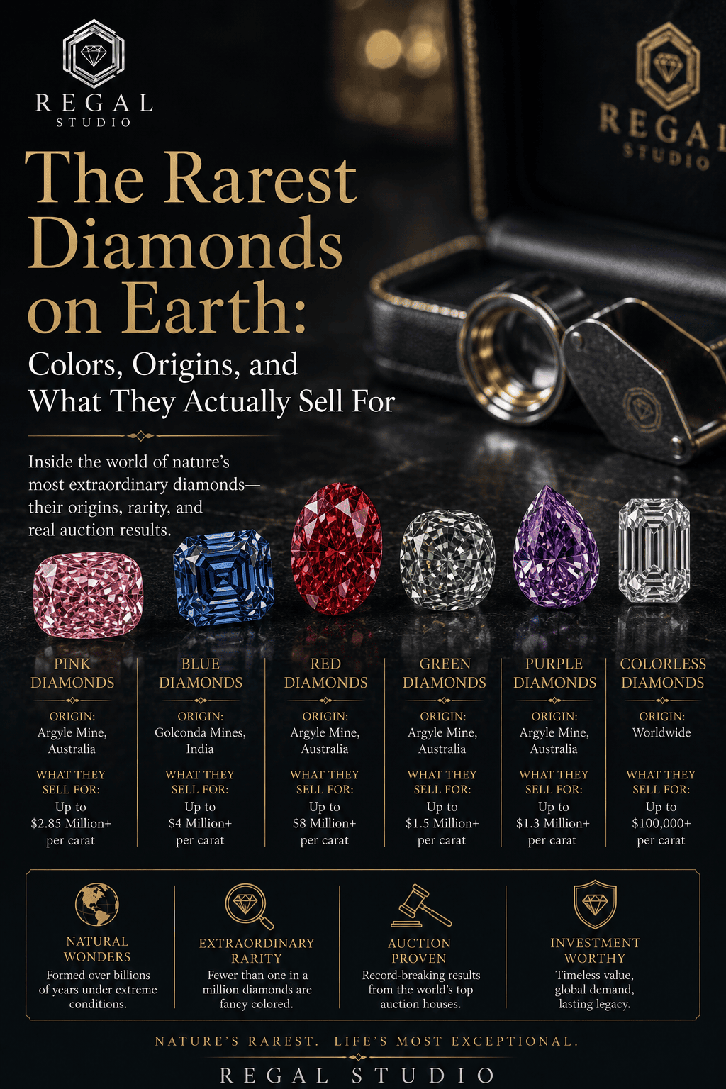 The Rarest Diamonds on Earth: Colors, Origins & Prices